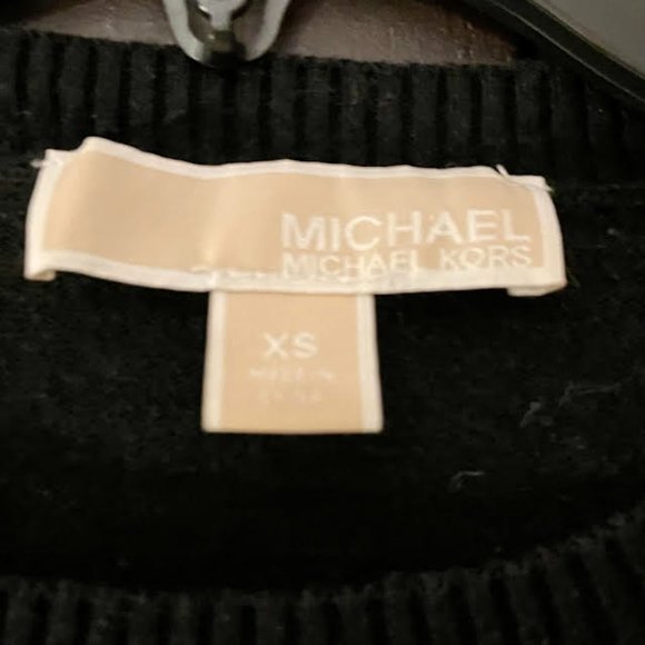 Michael Kors Bell Sleeve Black Sweater with Velvet Bows: Size XS - Picture 7 of 8